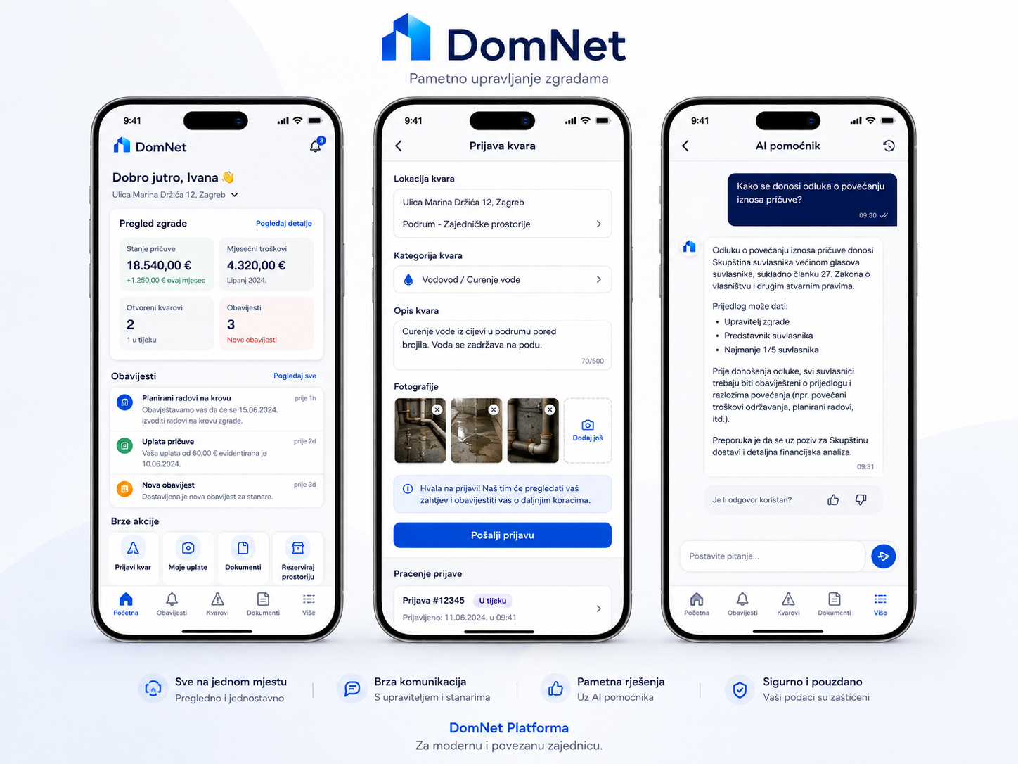 DomNet mobilna aplikacija i AI pomoćnik